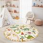 Dino Adventure Children's Rug Multicolored ⌀120cm 2