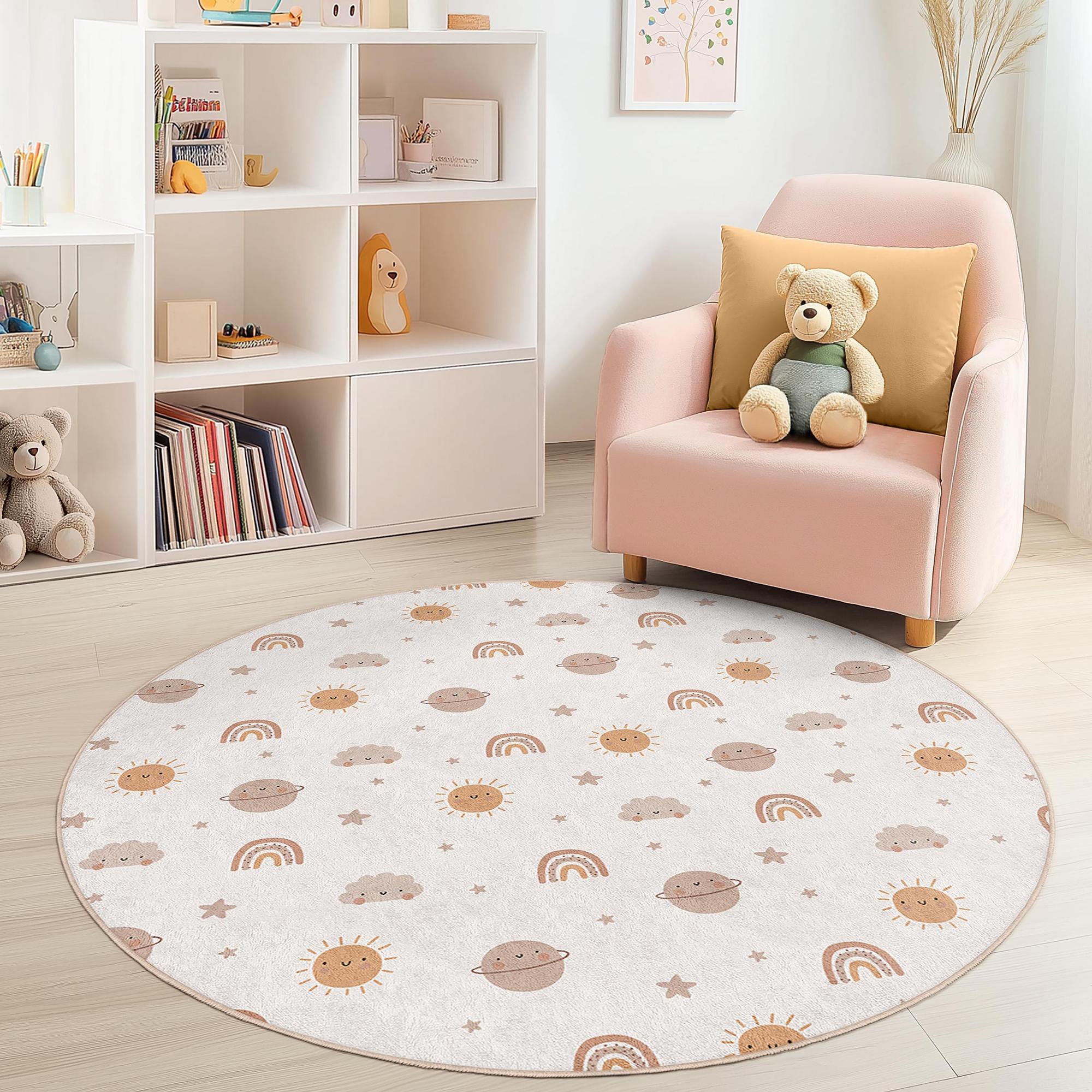 Sonniger Himmel Kinderteppich Mehrfarbig ⌀150cm 0