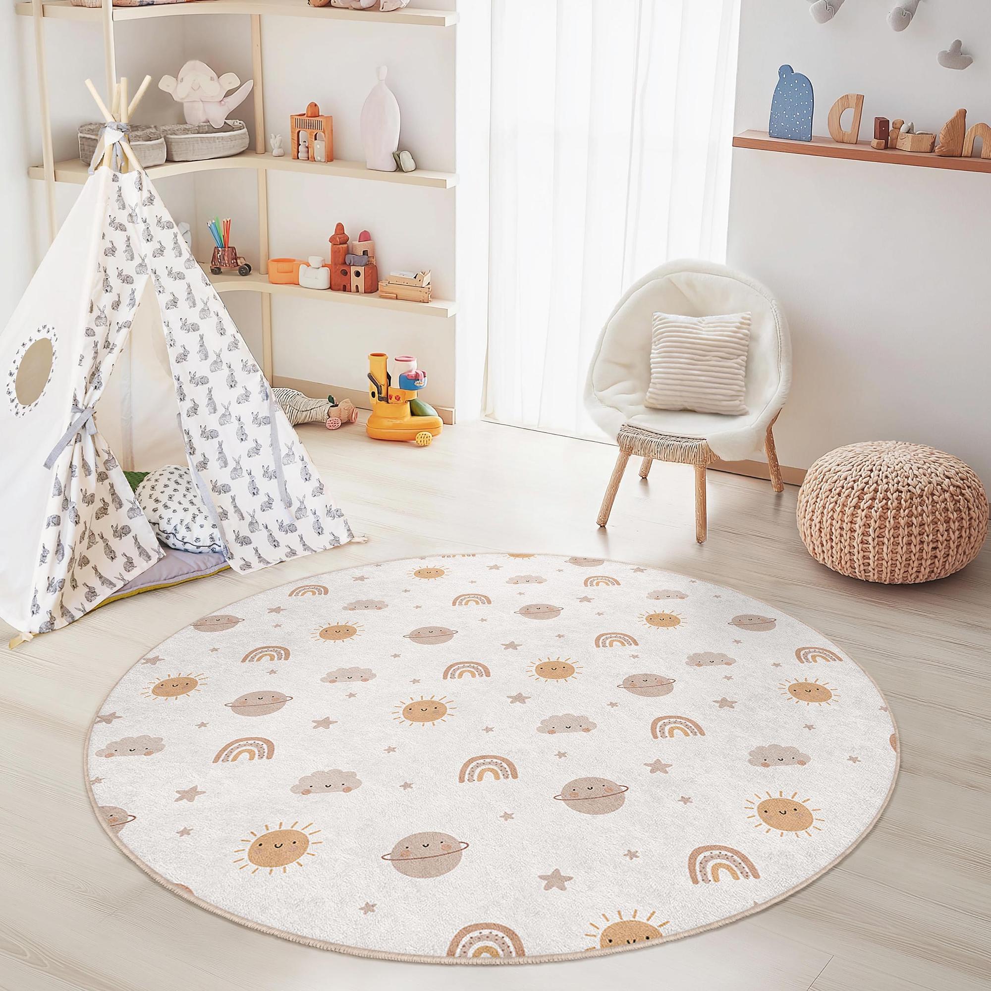 Sunny sky Children's rug Multicolored ⌀150cm 2