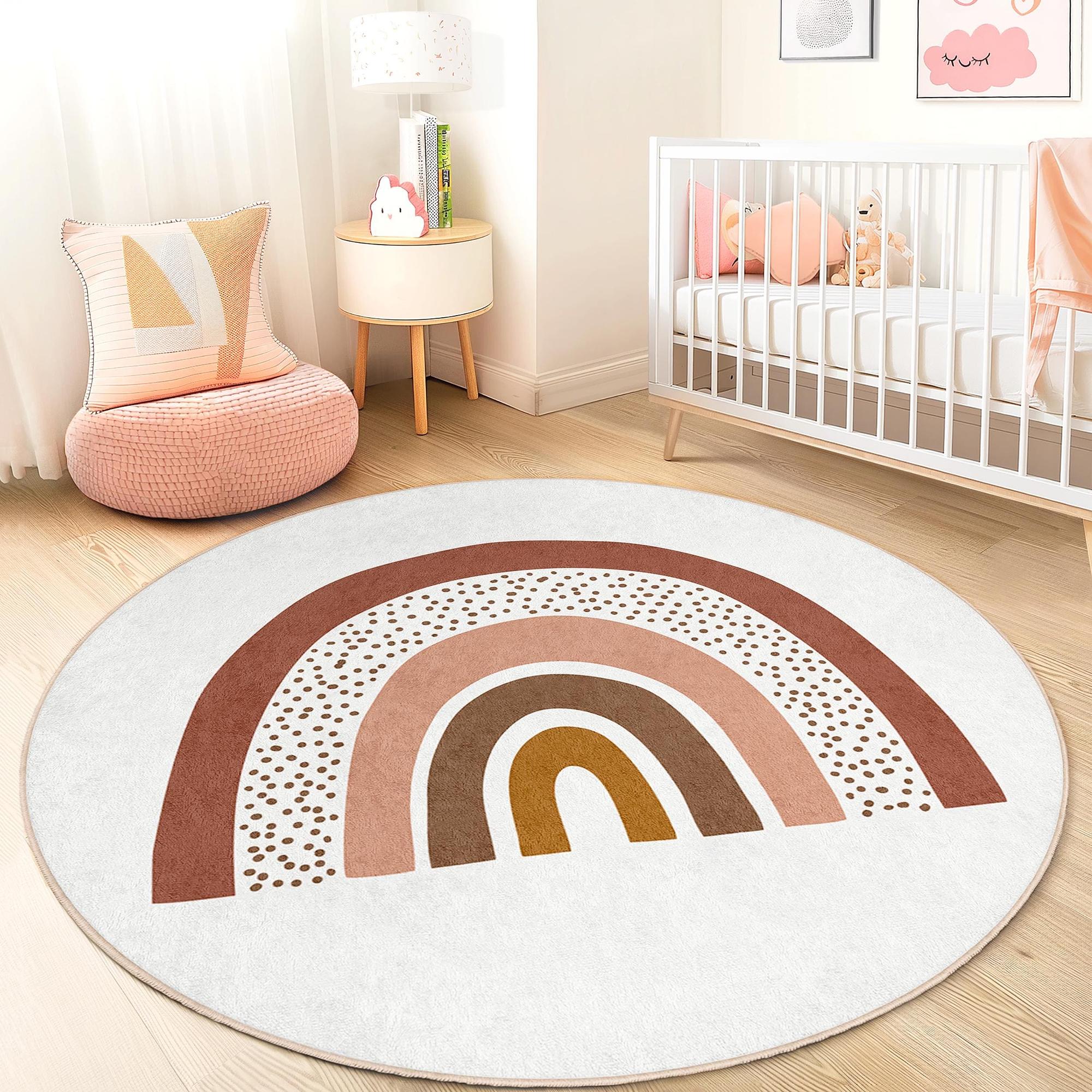 Rainbow Children's Rug Multicoloured Ø180cm 1