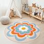 Flower children's rug Multicolored Ø120cm 3