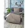 Linon Bettwäsche Baumwolle Taupe 155x220cm Kissen 80x80cm 2