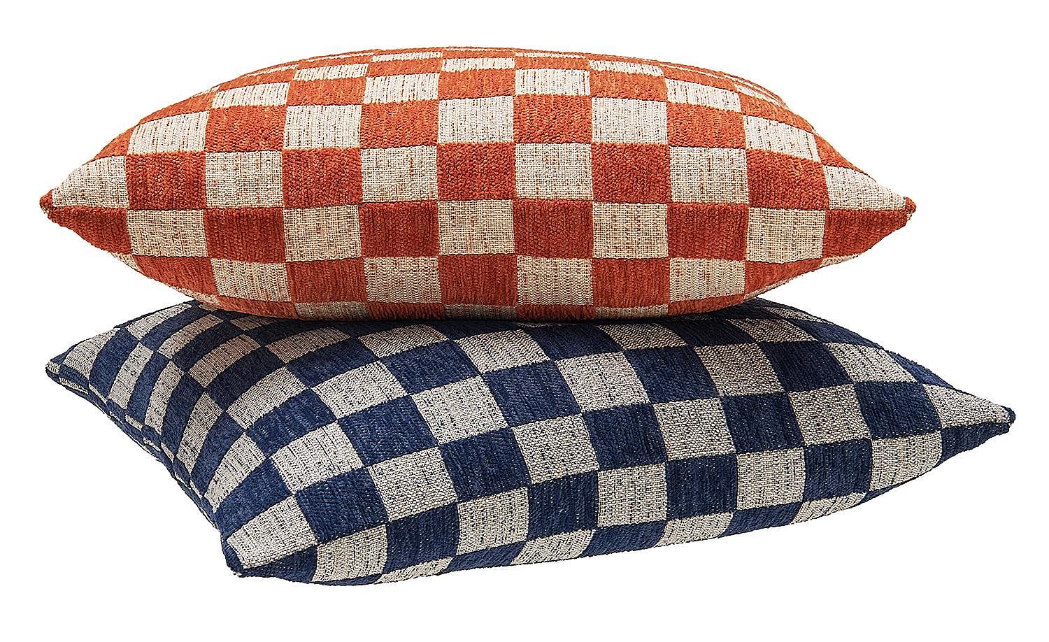 Checkerbox Cushion Cover Navy Blue 45x45cm 1