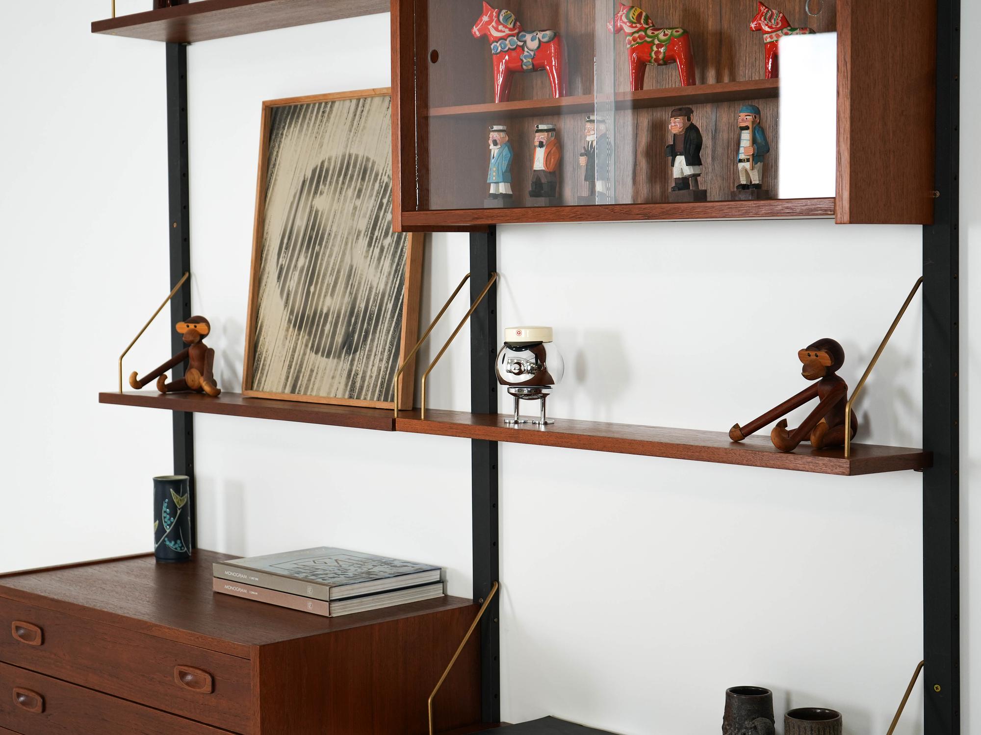 Teak wall unit PS System Brown 1960s 4