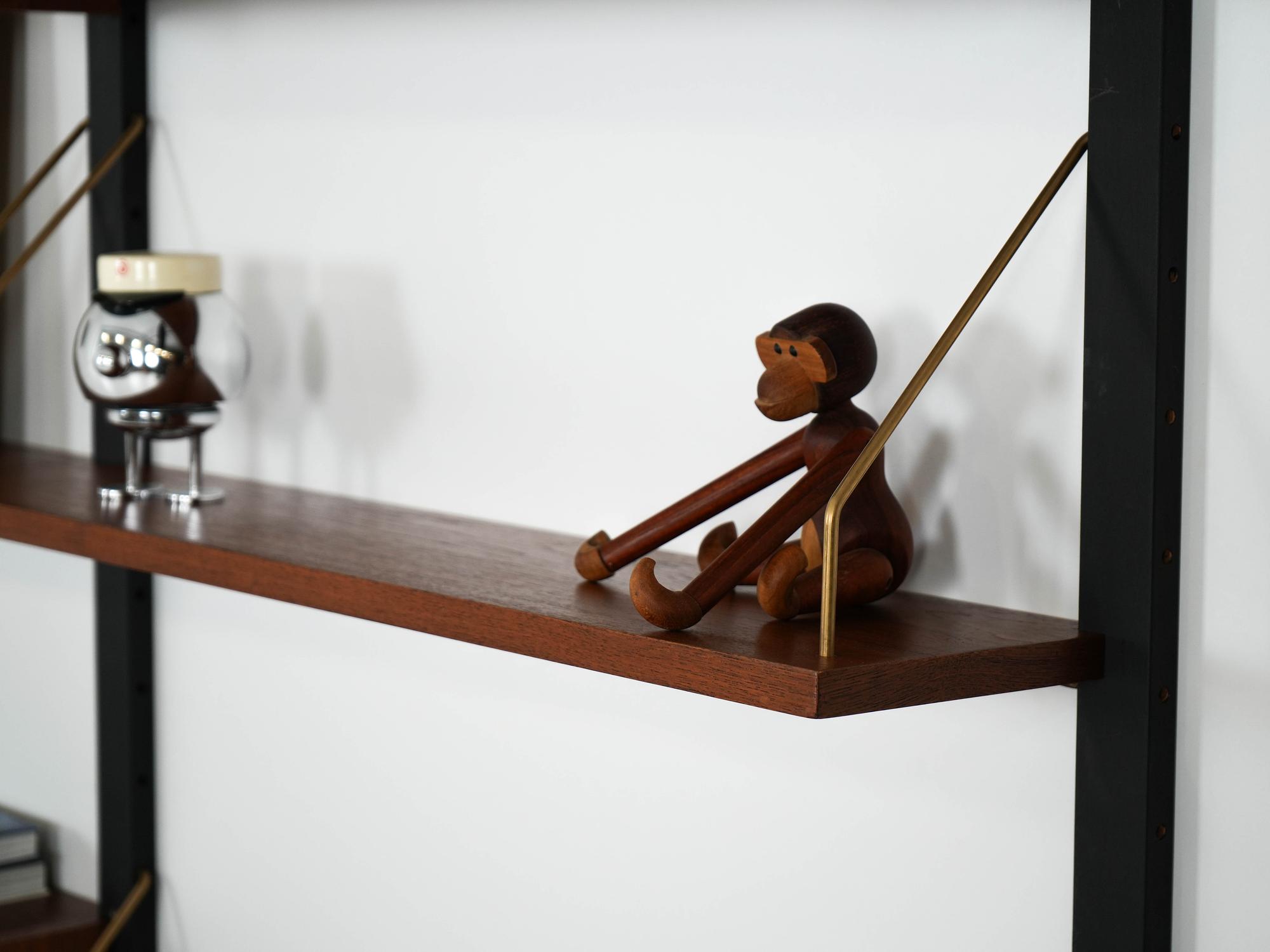 Teak-Wandmöbel PS System Braun 1960er Jahre 5
