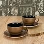4-Piece Golden Days Cappuccino Cups Stoneware Black 2