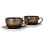 4-Piece Golden Days Cappuccino Cups Stoneware Black 0