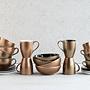 4-Piece Golden Days Cappuccino Cups Stoneware Black 3