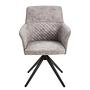2x YEVOY Swivel Armchair Set Microfiber Iron Gray 4