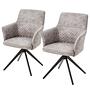 2x YEVOY Swivel Armchair Set Microfiber Iron Gray 1