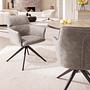 2x YEVOY Swivel Armchair Set Microfiber Iron Gray 3