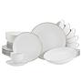 Allegra Gold Rim Combination Service Porcelain White 0