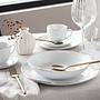 Allegra Gold Rim Combination Service Porcelain White 3
