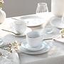 Allegra Gold Rim Combination Service Porcelain White 4