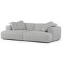 2x Hudson Lounge Cushion Set Woven Fabric Saia Light Grey 75x75x17cm 3