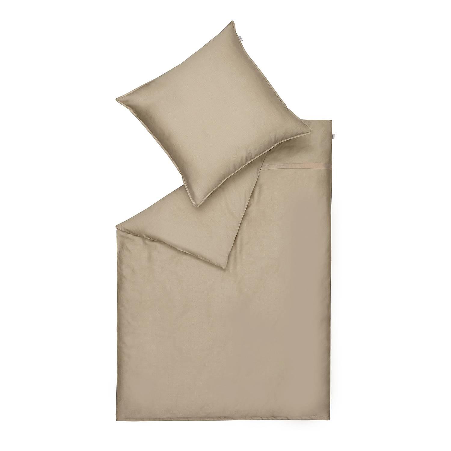 Pure Bed linen Cotton Beige 135x200cm Pillow 80x80cm 0