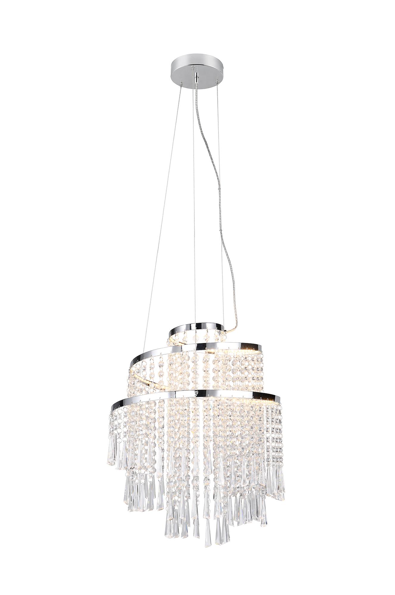 1-Flammig Pomp Typ A LED-Kronleuchter Eisen Acrylglas Silber 4