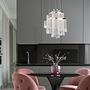 1-Flame Pomp Type A LED Chandelier Iron Acrylic Glass Silver 2