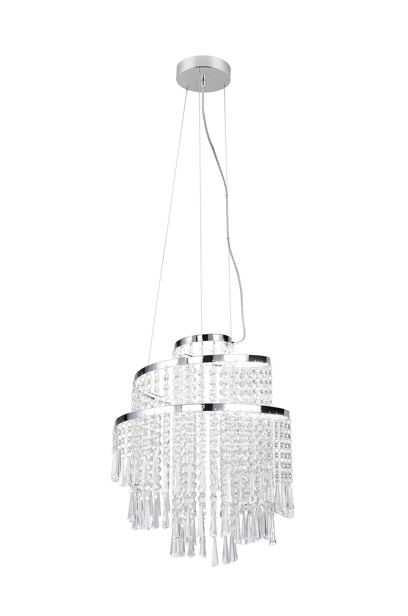 1-Flame Pomp Type A LED Chandelier Iron Acrylic Glass Silver 3