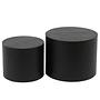 Elipse Side Table Set of 2 Real Wood Veneer Black Ash 0