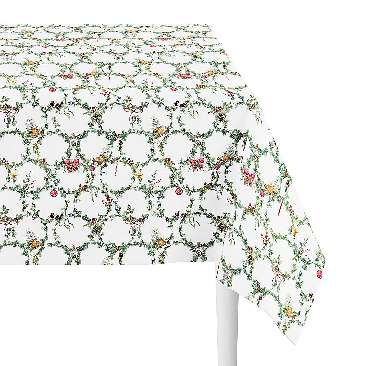 Tablecloth Cotton White 100x100cm 1
