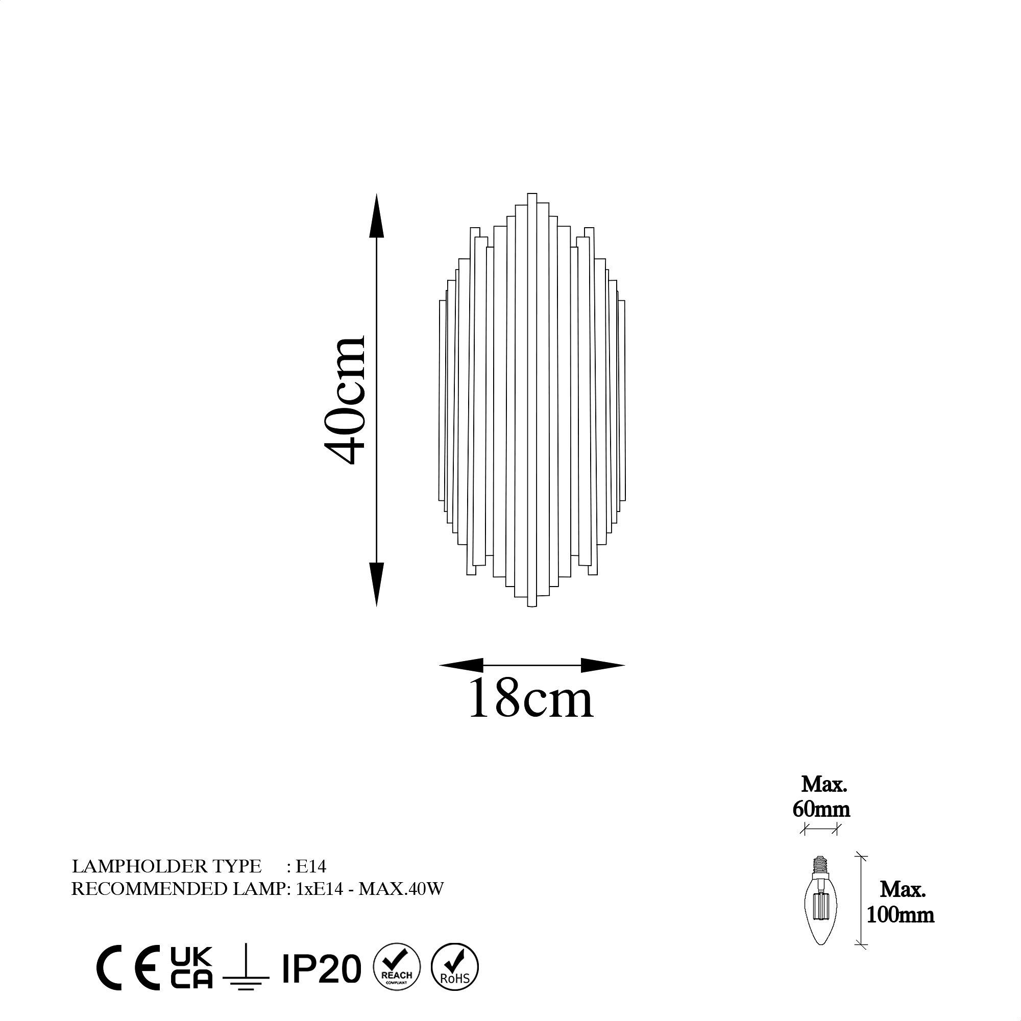 Kara 13346 Wall lamp Metal Gold 8