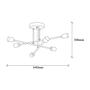 6-Burner Flower 174-AV Ceiling Lamp Iron Black 3