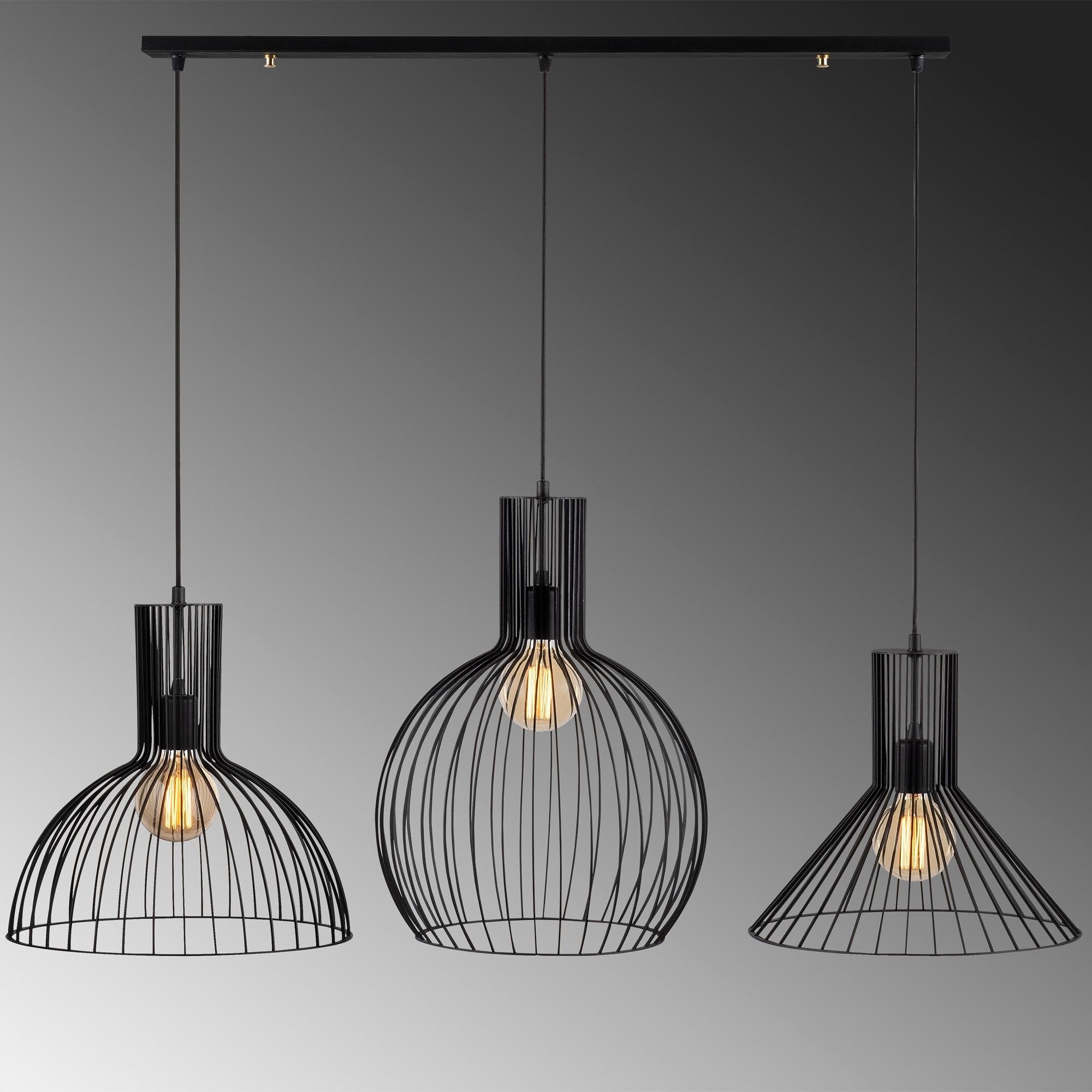3-Flame Fellini pendant lamp MR-768 Iron Black 4