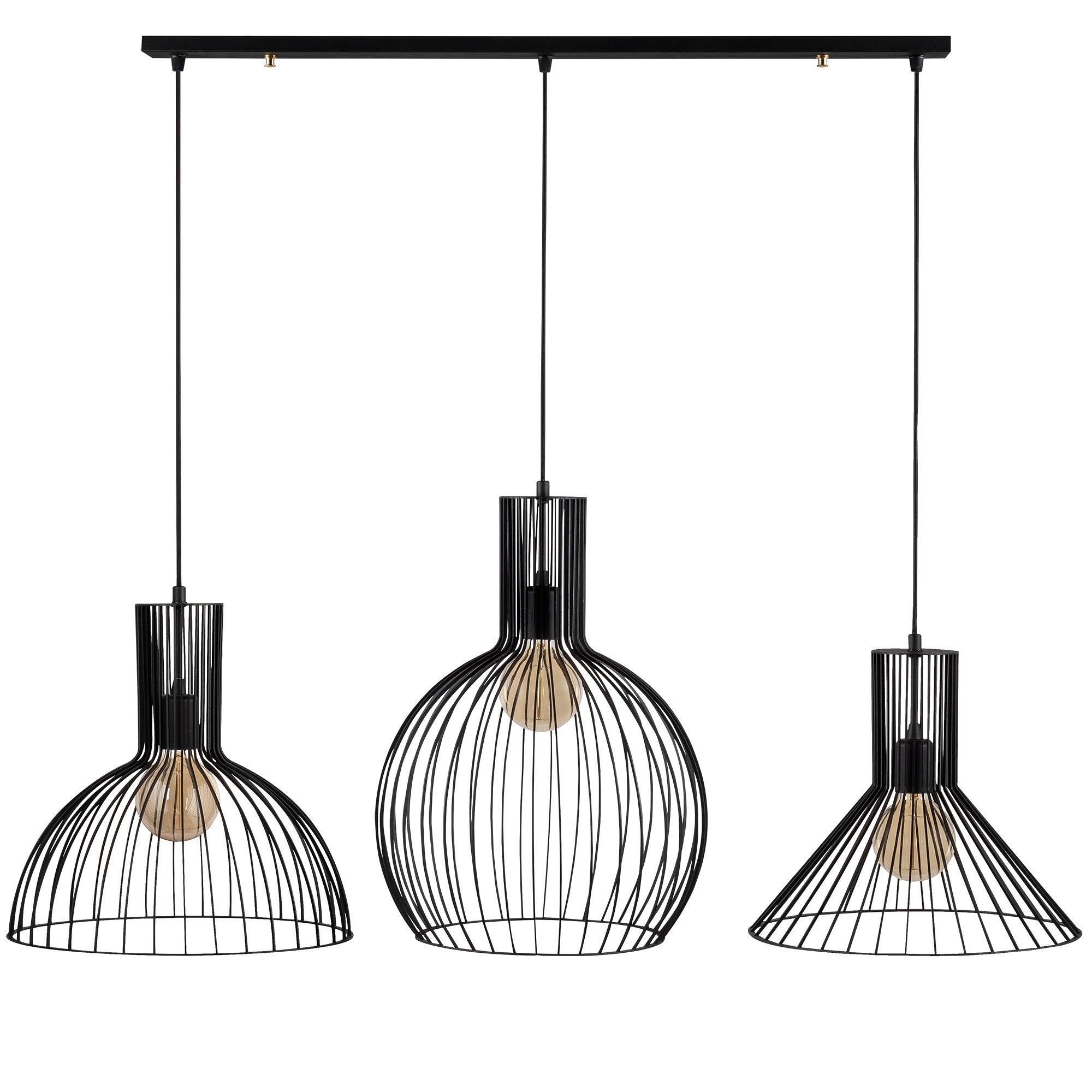 3-Flame Fellini pendant lamp MR-768 Iron Black 3