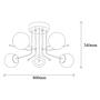 5-Flame Daisy Pendant Lamp 146-AV2 Iron Glass Gold 3
