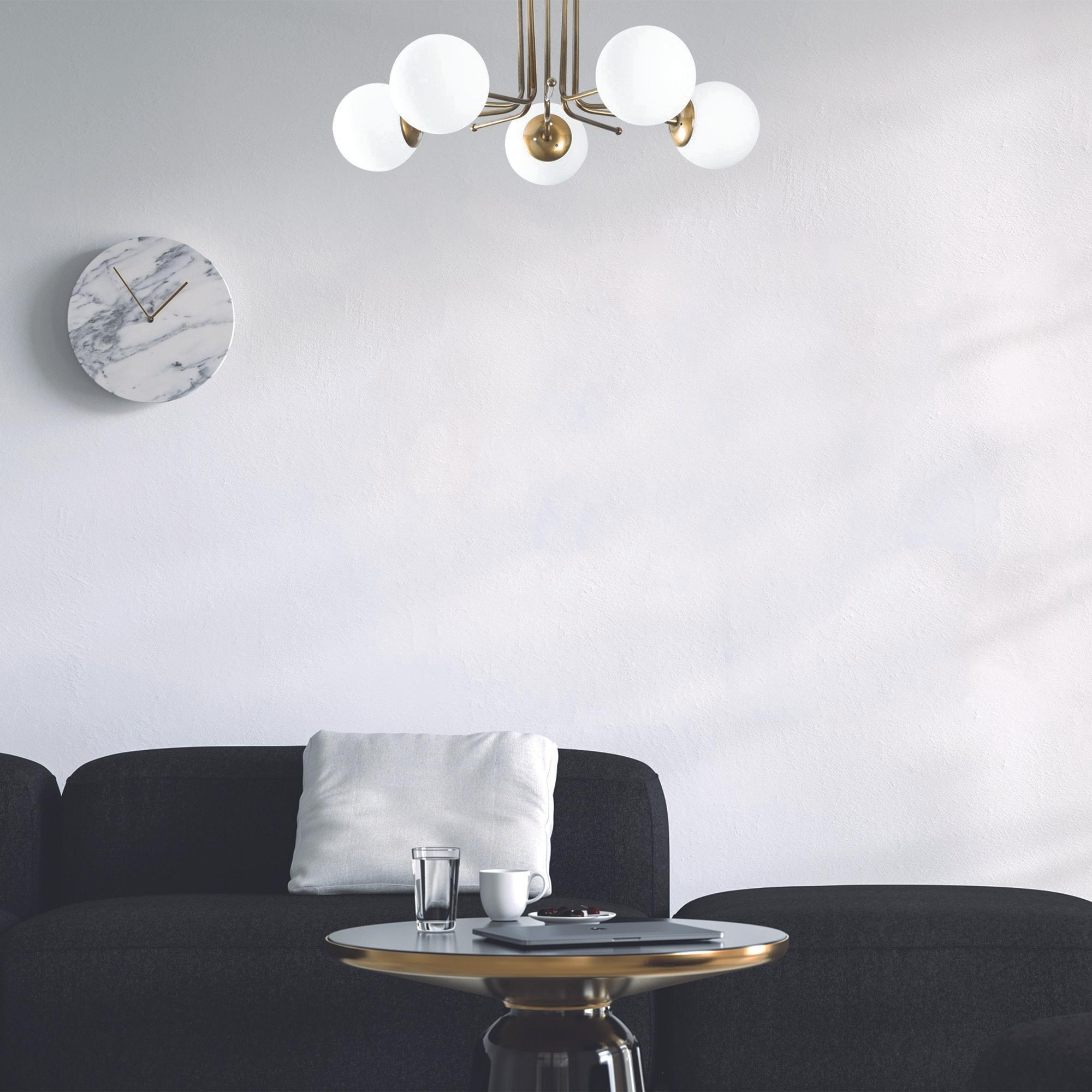 5-Flame Daisy Pendant Lamp 146-AV2 Iron Glass Gold 1