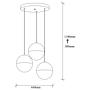 3-Flammig Bastos Pendant Lamp Metal Glass Gold 3