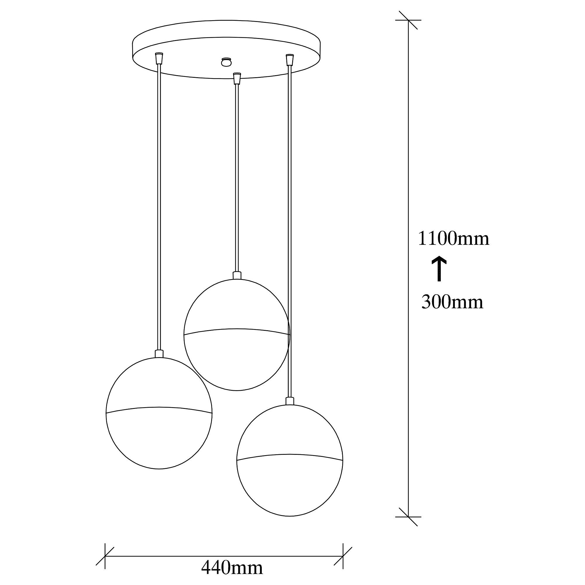 3-Flammig Bastos Pendant Lamp Metal Glass Gold 3