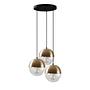 3-Flammig Bastos Hängelampe Metall Glas Gold 4