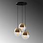 3-Flammig Bastos Hängelampe Metall Glas Gold 5