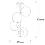 4-Flammig Faze NT-138 Deckenleuchte Metall Glas Gold 3