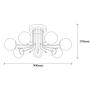 Daisy Ceiling lamp 146-AV Iron Glass Gold 3