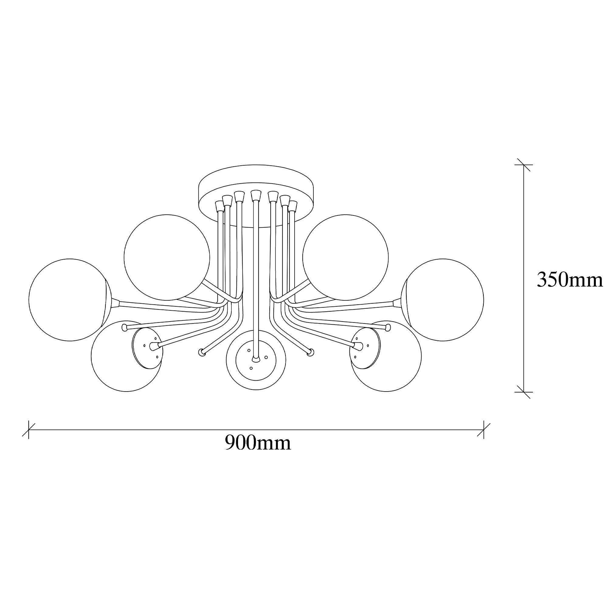 Daisy Ceiling lamp 146-AV Iron Glass Gold 3