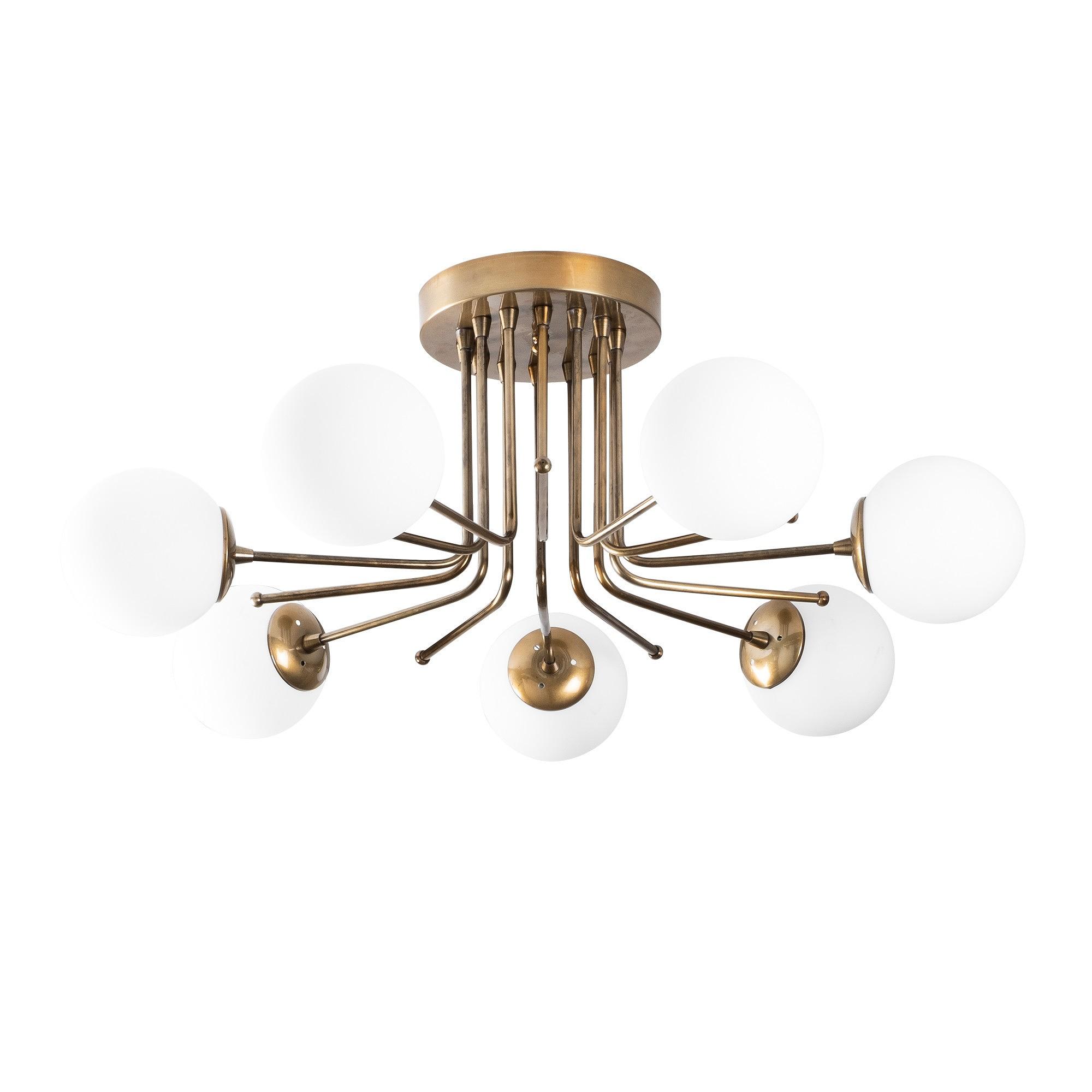 Daisy Ceiling lamp 146-AV Iron Glass Gold 5