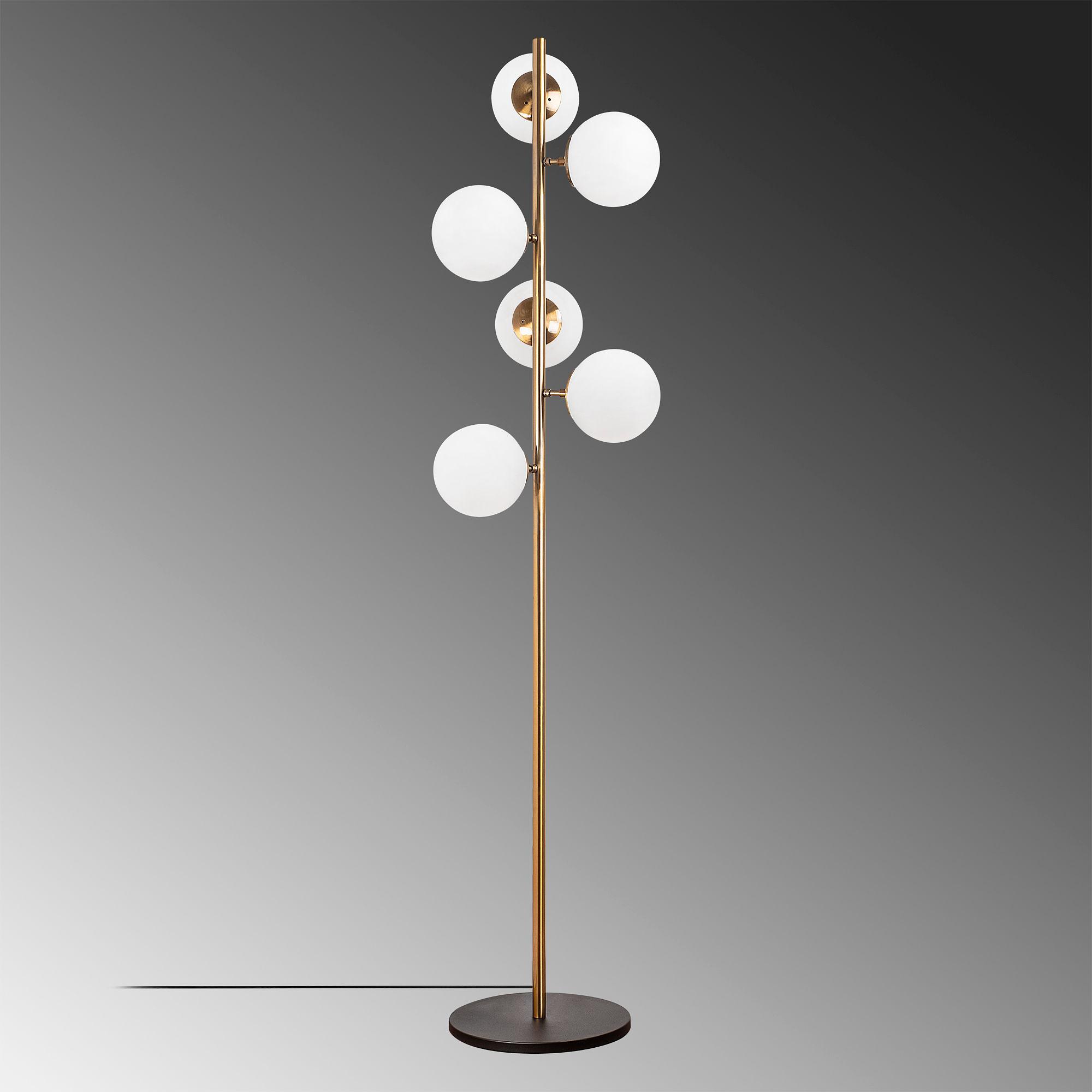 Lampada da terra a 6 luci Fazli 10510 metallo vetro oro 3