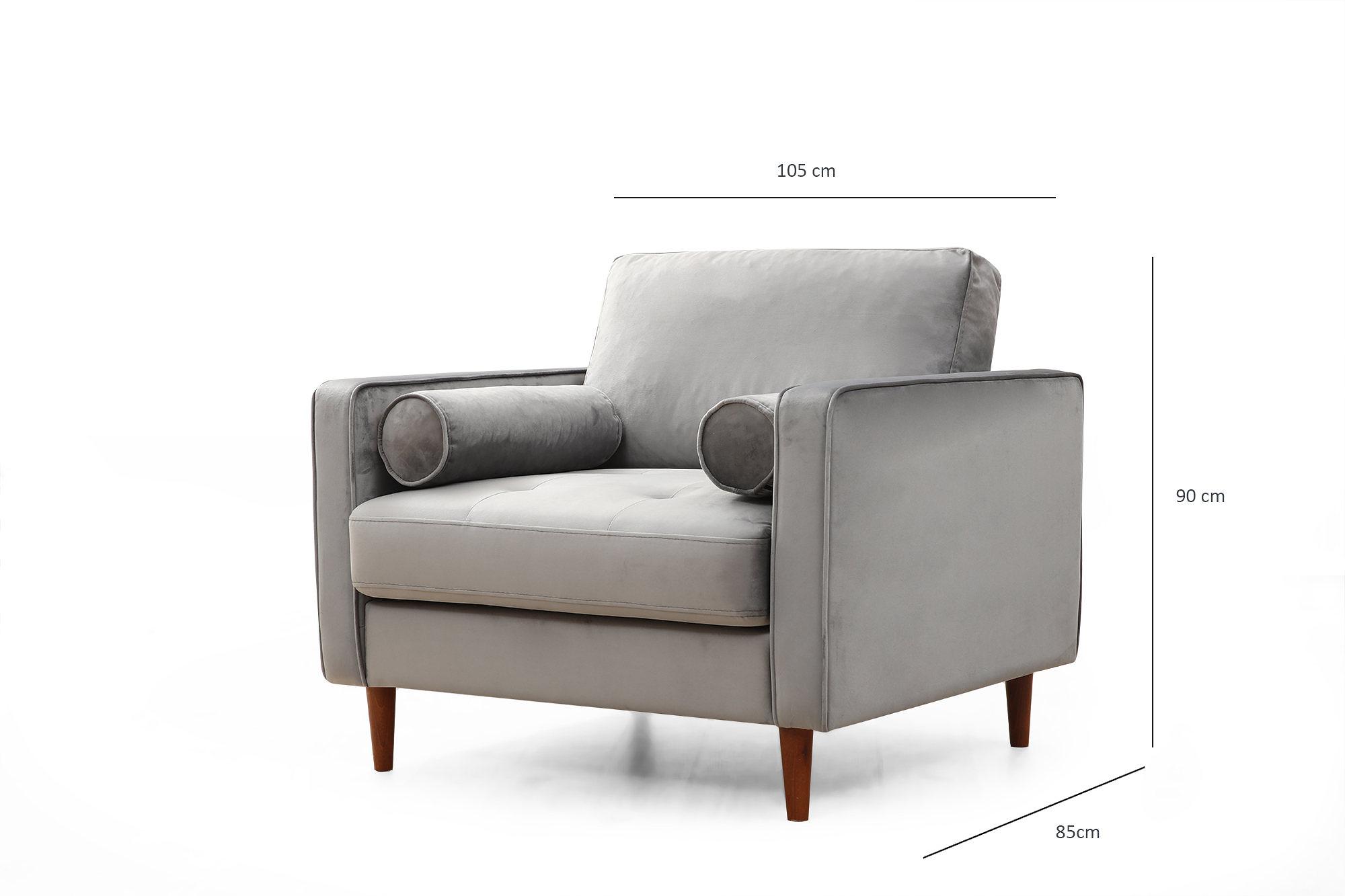 Rome Armchair Light Grey 8
