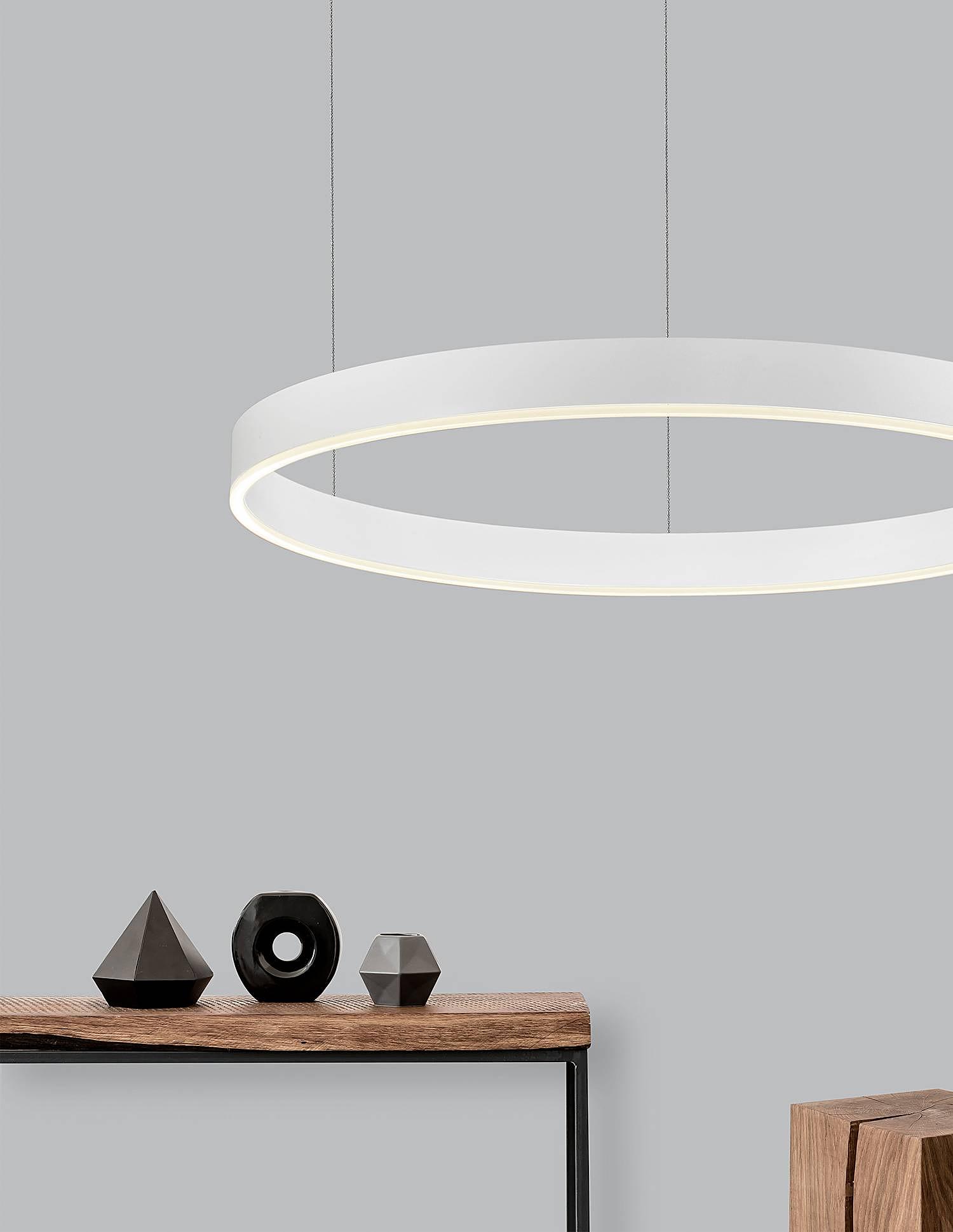 Pendant lamp Motif Type A Aluminium White Diameter: 80 cm 1