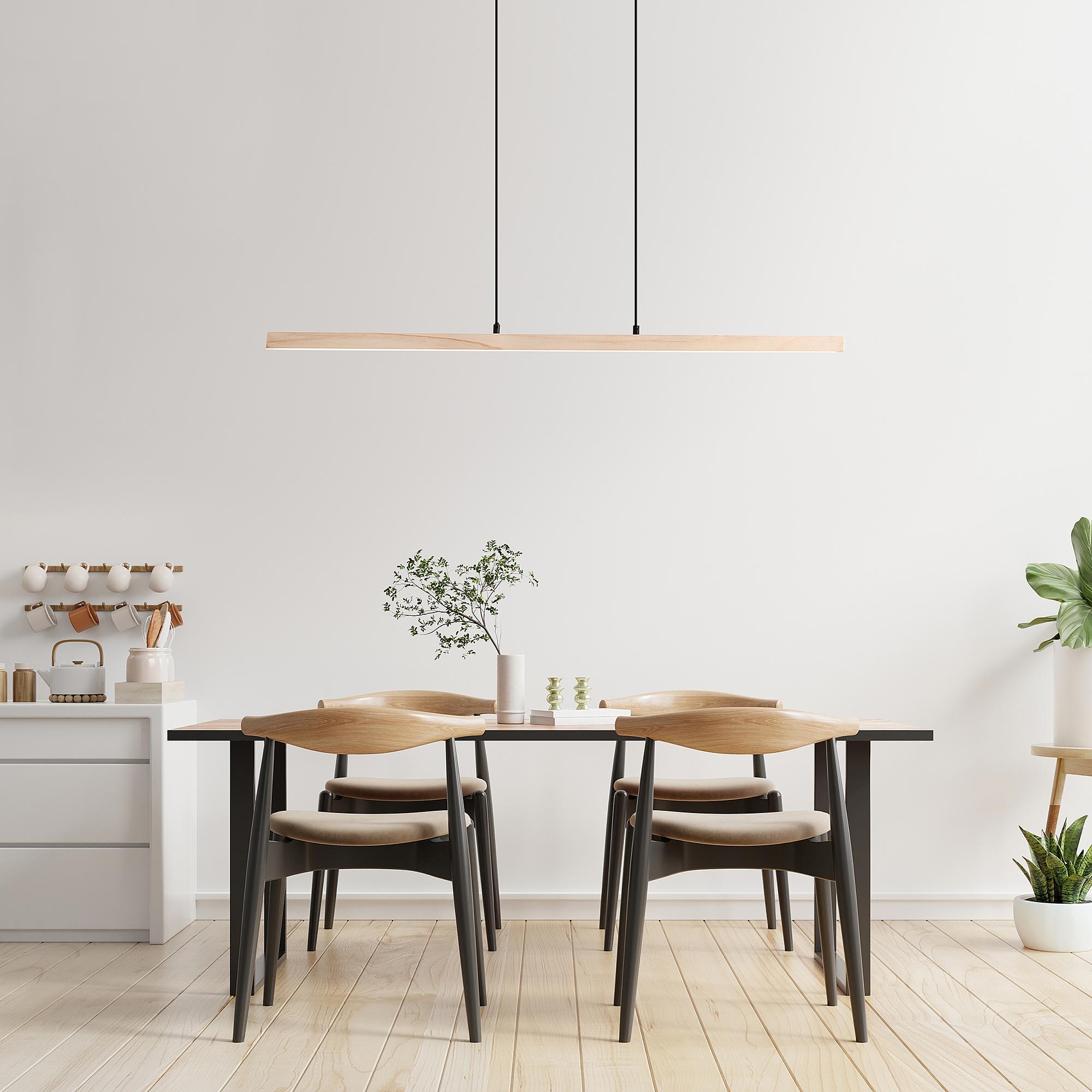 1-Flammig Arion LED-Pendelleuchte Kiefer Teilmassiv Stahl 2