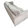Sofa with ottoman velvet wood taupe 4