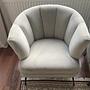 2x Cocktail Chairs Velvet Metal Grey 1