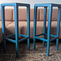 2x Rioja Bar Stool Set Oak Blue 0