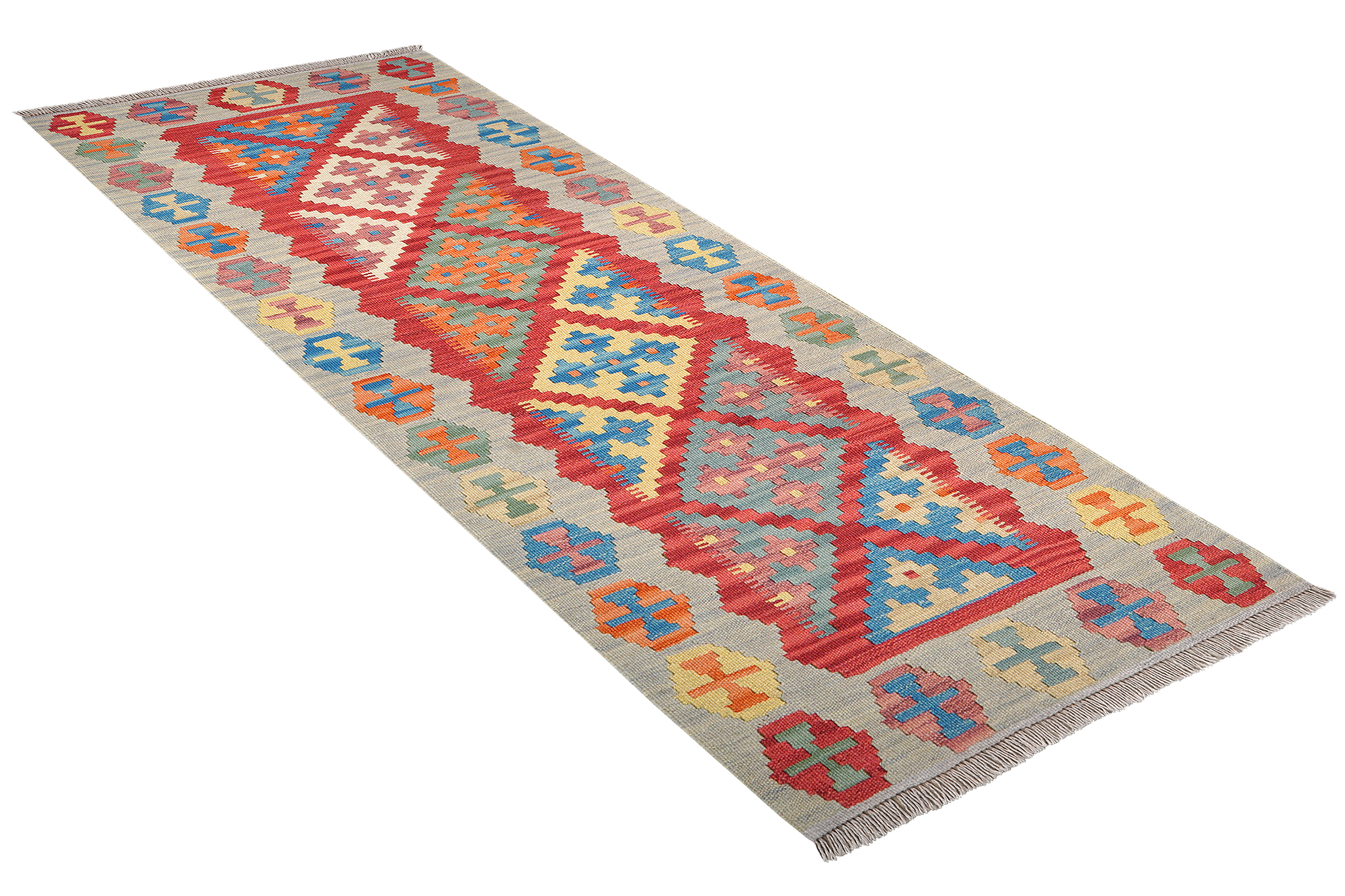 Kelim Gashgai Carpet Wool Red 2