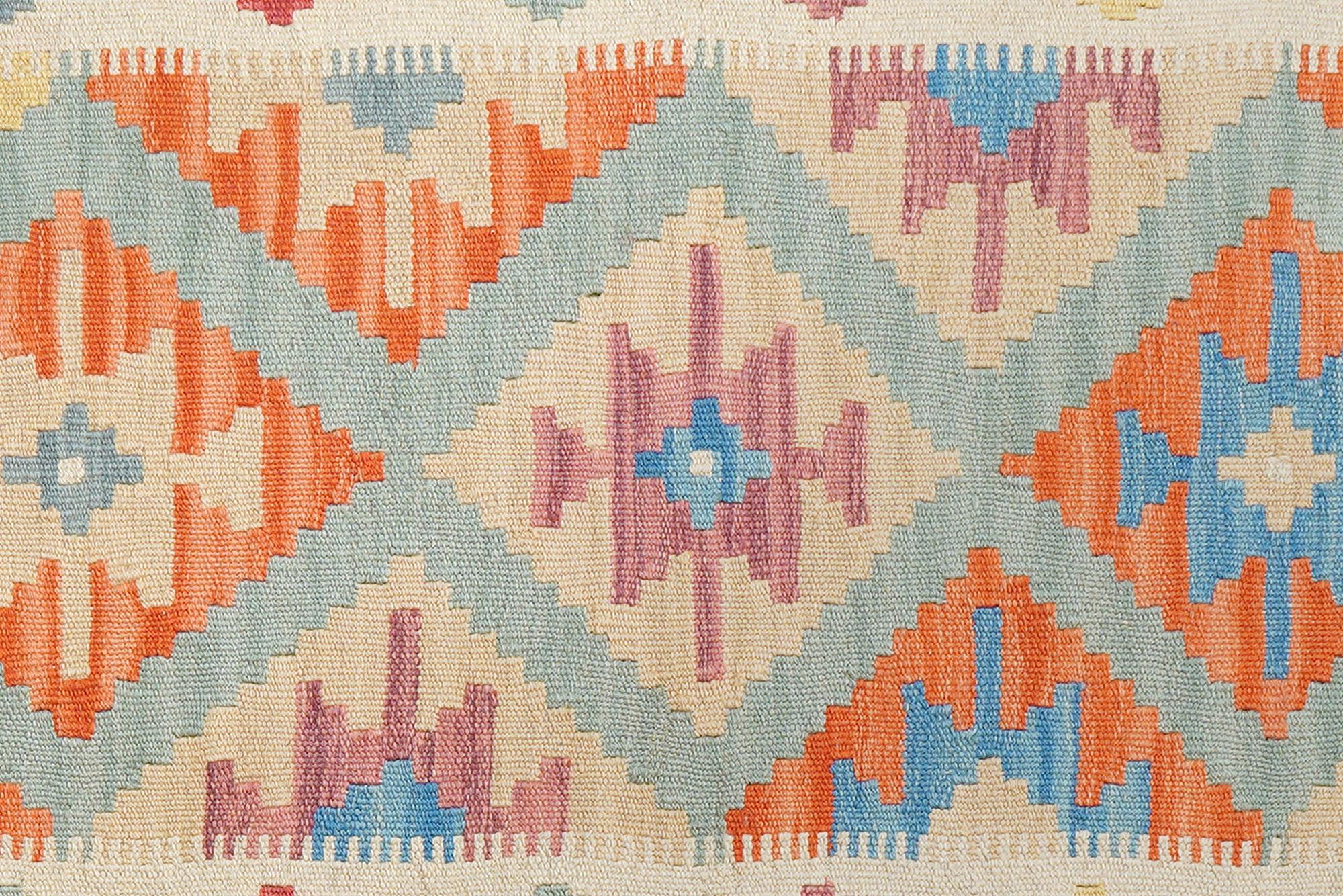 Kelim Gashgai Teppich Wolle Grün 3
