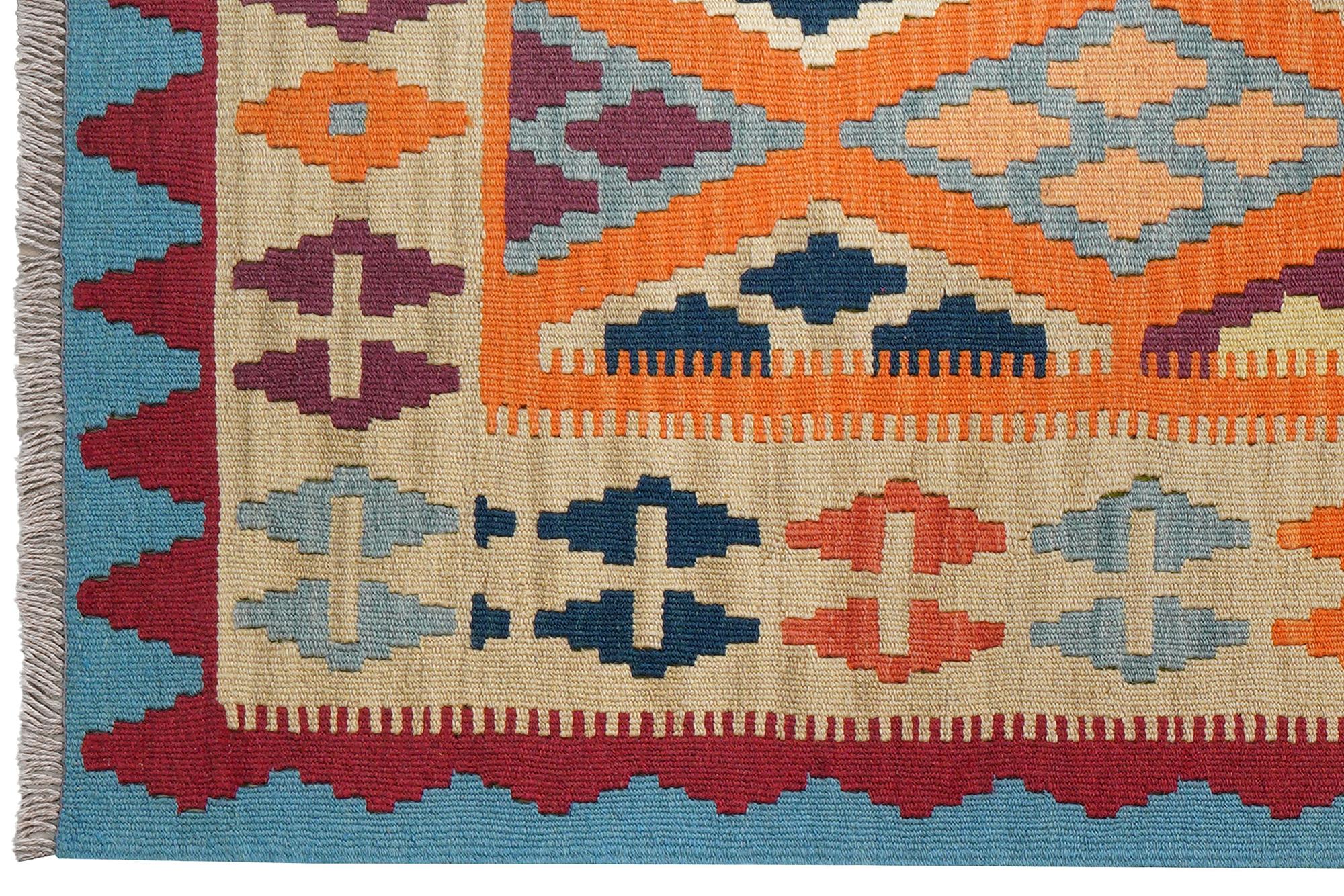 Kelim Gashgai Carpet Wool Orange 1