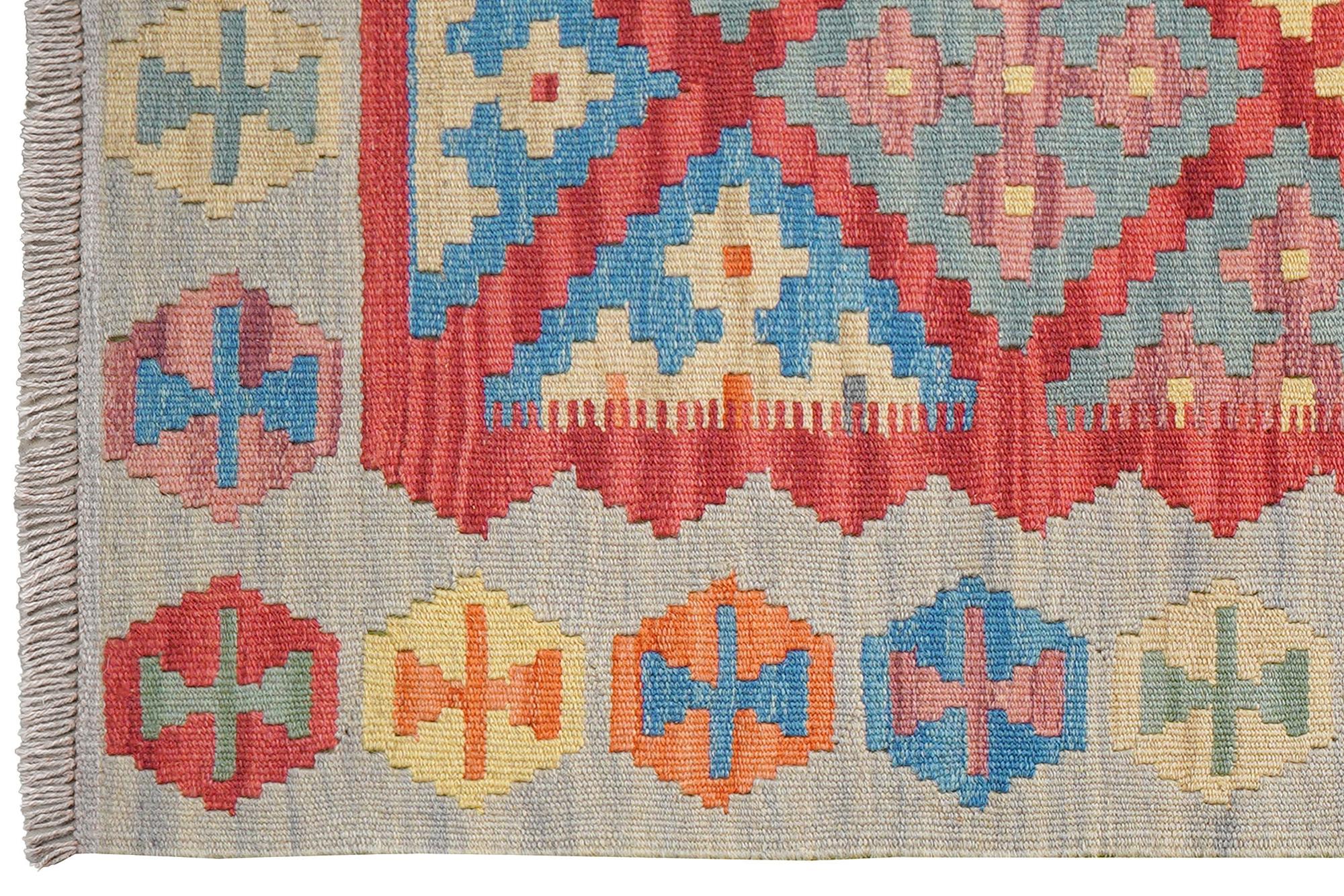 Tappeto Kilim Gashgai Lana Rosso 1
